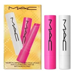 NEW MAC Cosmetics Squirt Plumping Gloss Stick Duo - Vibrant Pink & Classic White